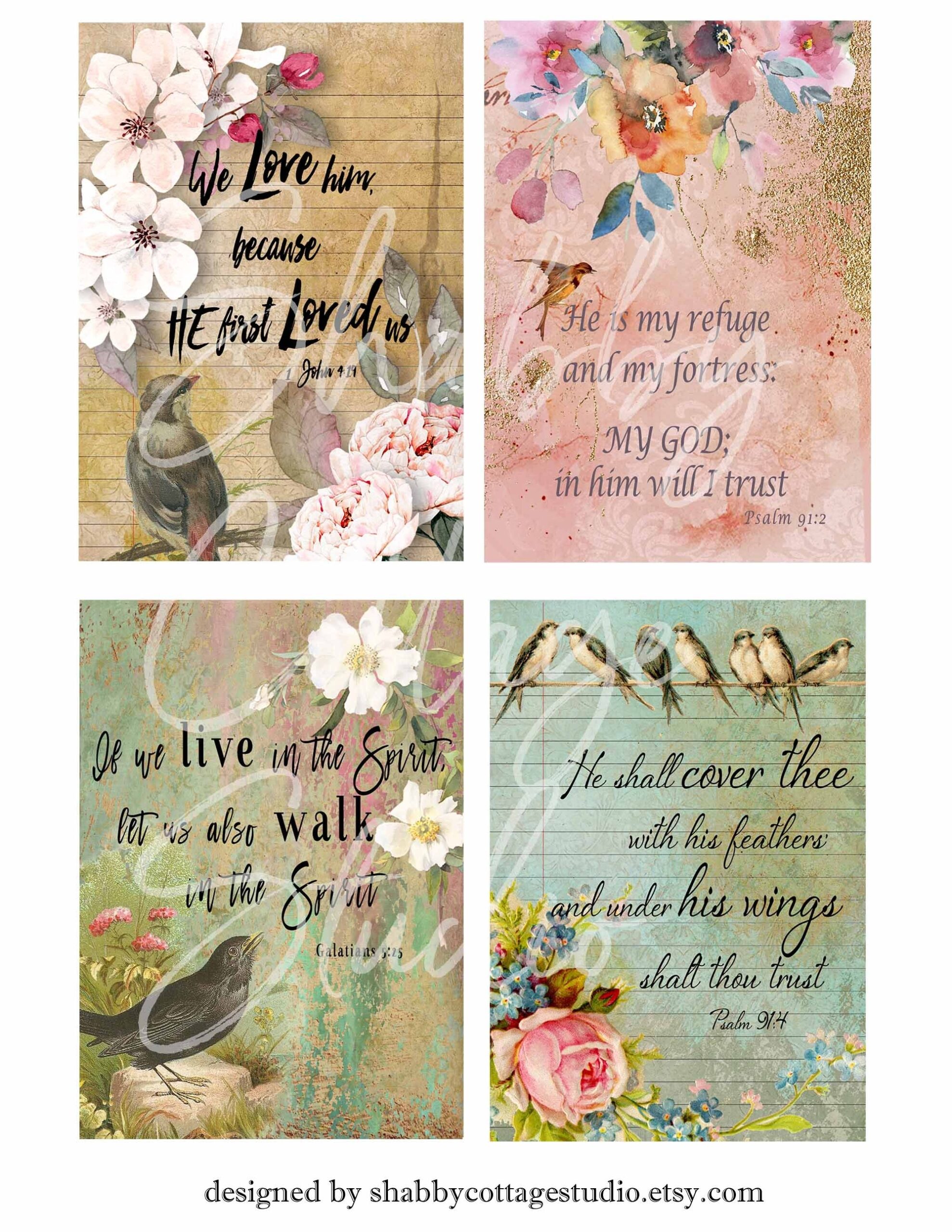Printable Download KJV Bible Quotes Scripture ATC Or Tag Digital Collage Sheet Hang Tags Gift Cards Papercrafts 2 5 X 3 5 Size Etsy