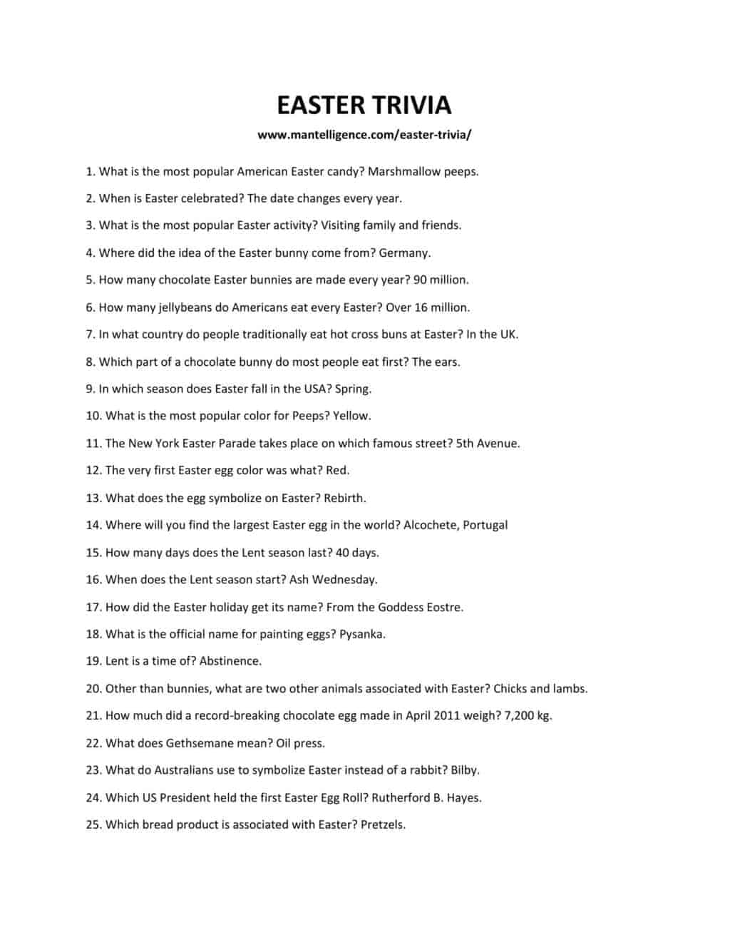Printable Bible Questions and Answers