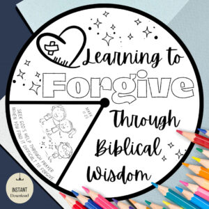 Printable Forgiveness Coloring Wheel Sunday School Craft Forgiveness Bible Lesson Activity Scripture based Forgiveness Homeschool Project Etsy