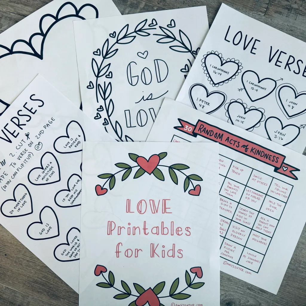 printable god is love bible verse activity sheets for kids