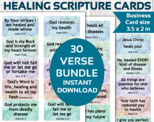 PRINTABLE Healing Scripture Verse Cards Healing Bible Verse Promises Instant Download Etsy