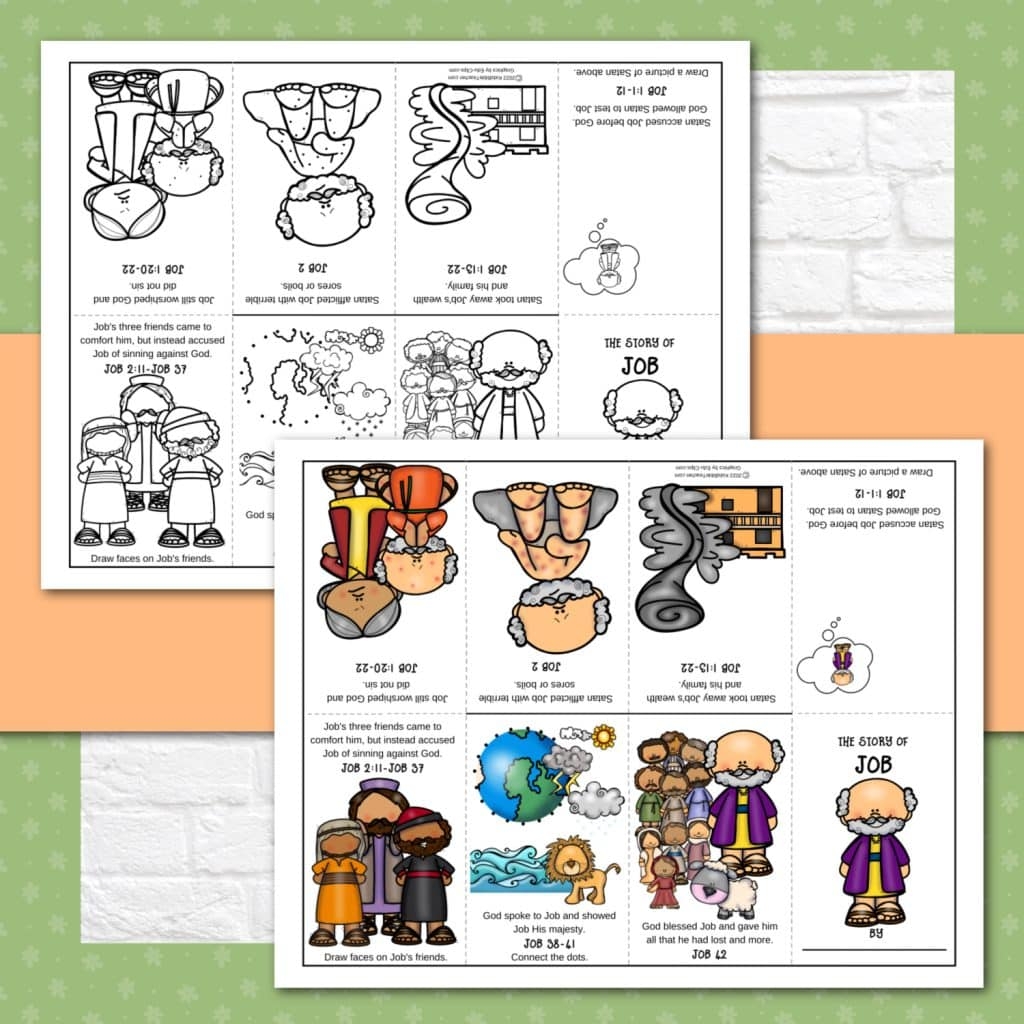 Printable Job Mini Book Kids Bible Teacher