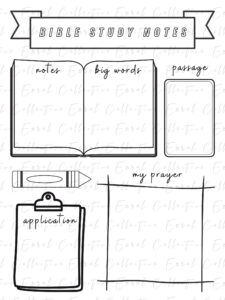 printable kid s bible study notes digital download etsy