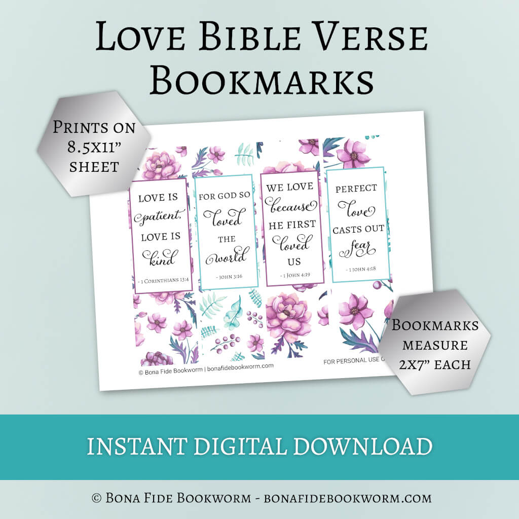 Printable Love Bible Verse Bookmarks Bona Fide Bookworm Printables