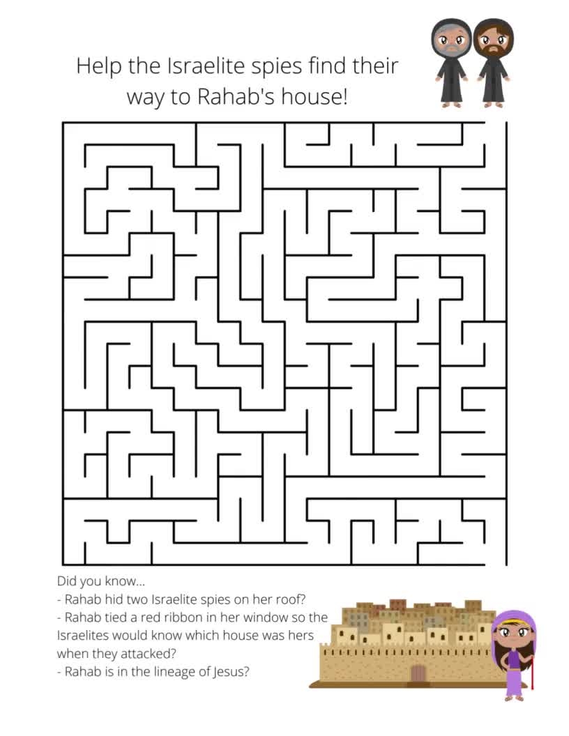 Printable Maze Bible Puzzle Book Old Testament Etsy