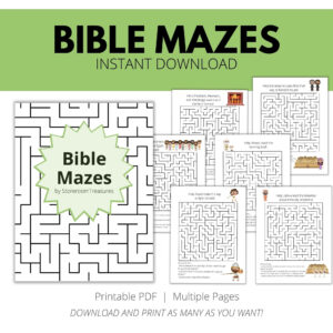 Printable Maze Bible Puzzle Book Old Testament Etsy