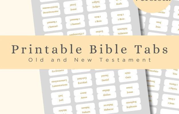 Printable Minimalist FRENCH Bible Tabs Bible Journaling 66 Books Of The Bible Free Page Of Blank Tabs DIY Bible Tabs Etsy