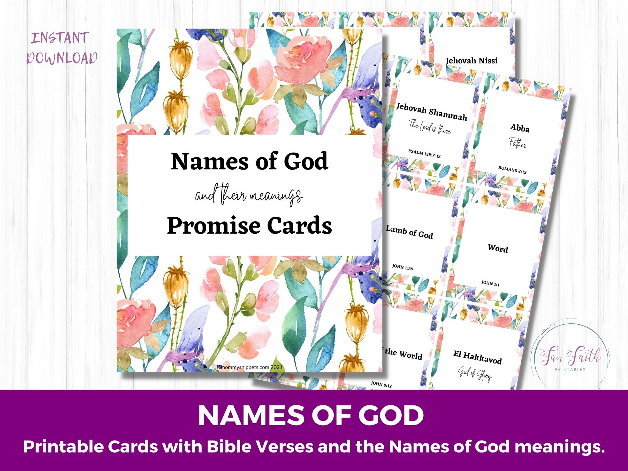 Printable Names Of God Promise Cards An Intimate Journey Of Faith 