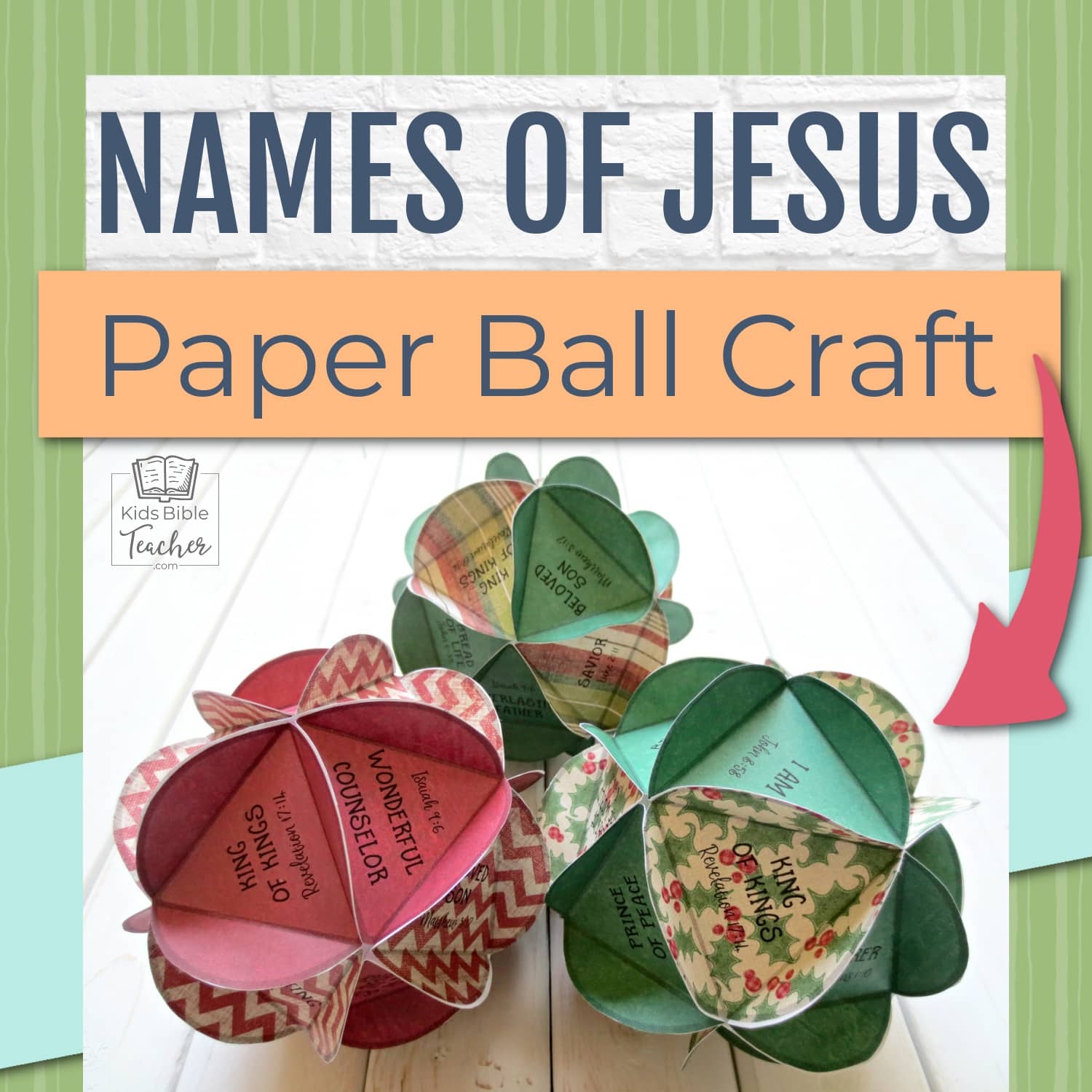 Printable Paper Christmas Ornament With Names Of Jesus