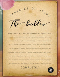 Printable Parable Study Sheet The Builders Luke 6 46 49 NIV