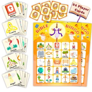 Printable PDF Free DISJOURNEY Bible Bingo Game For Kids Christian Bible Bingo Cards Religious Games For Church Family Sunday School Parties Catholic Game