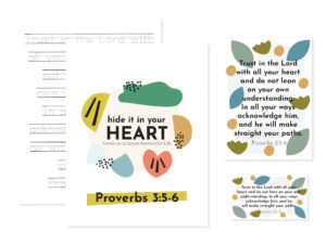 printable proverbs 3 5 6 kids scripture pack kids scripture memory christian homeschooling morning basket kids bible study etsy