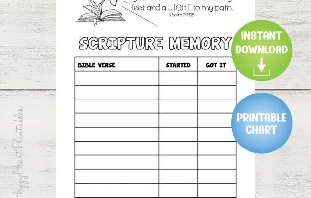 Printable Scripture Memory Chart Etsy