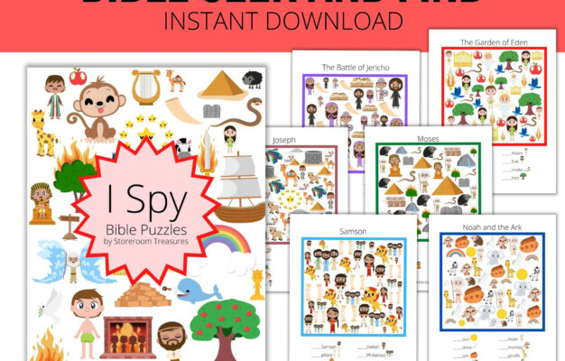 Printable Seek And Find I Spy Puzzles Bible Activity Book Old Testament Etsy