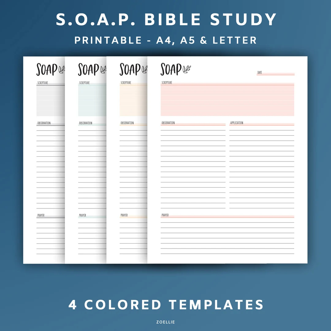 Printable SOAP Bible Study A4 A5 And Letter Bible Journal And Christian Faith Planner Inserts Rainbow PDF Etsy