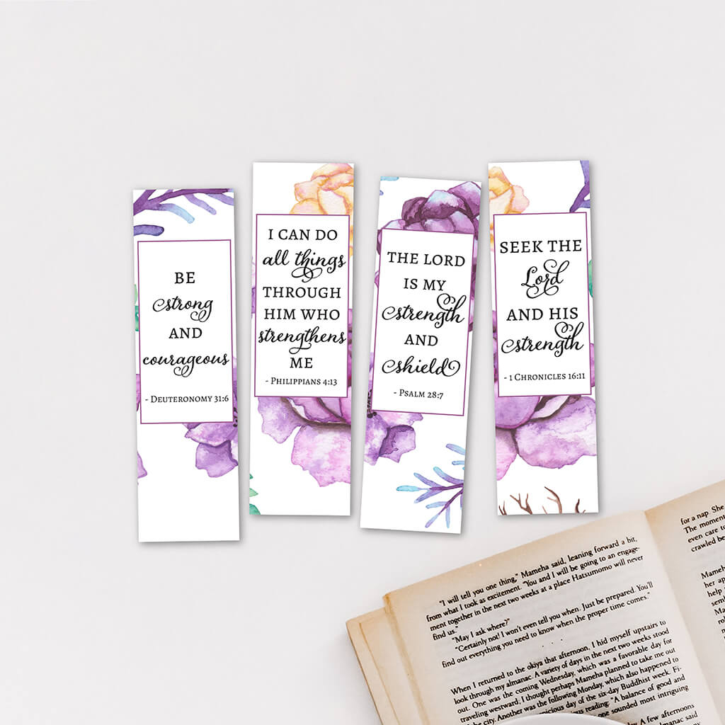 Printable Strength Bible Verse Bookmarks