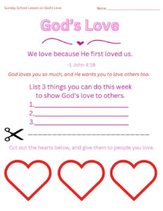 Printable Sunday School Lesson On God s Love Etsy
