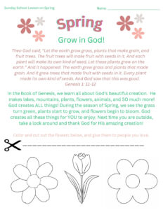 Printable Sunday School Lesson On Spring Etsy