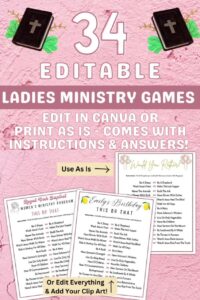 Printable Womens Ministry Games Bible Study Group Retreat Activities Christian Games For Adults Ladies Editable Fellowship Bundle Etsy