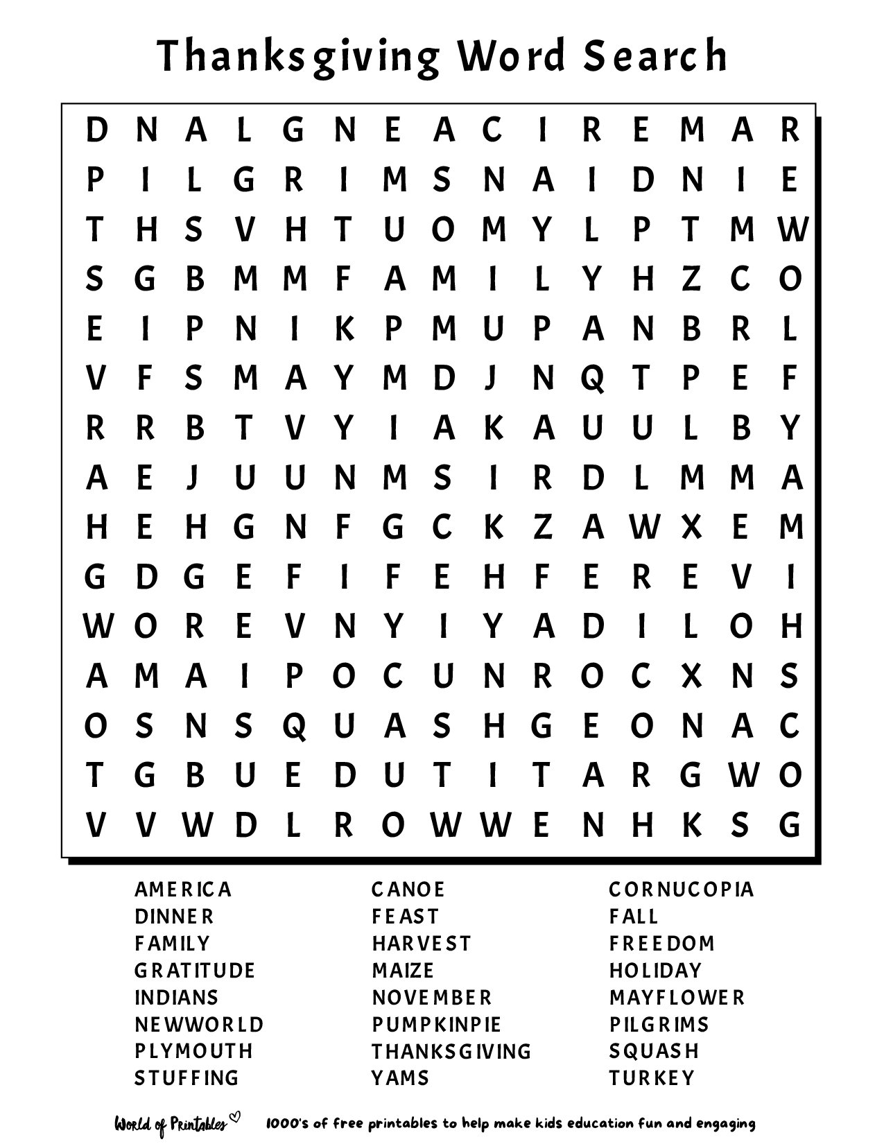 Free Printable Bible Word Search PDF