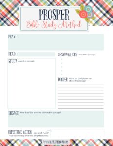 PROSPER Bible Study Printable Arabah