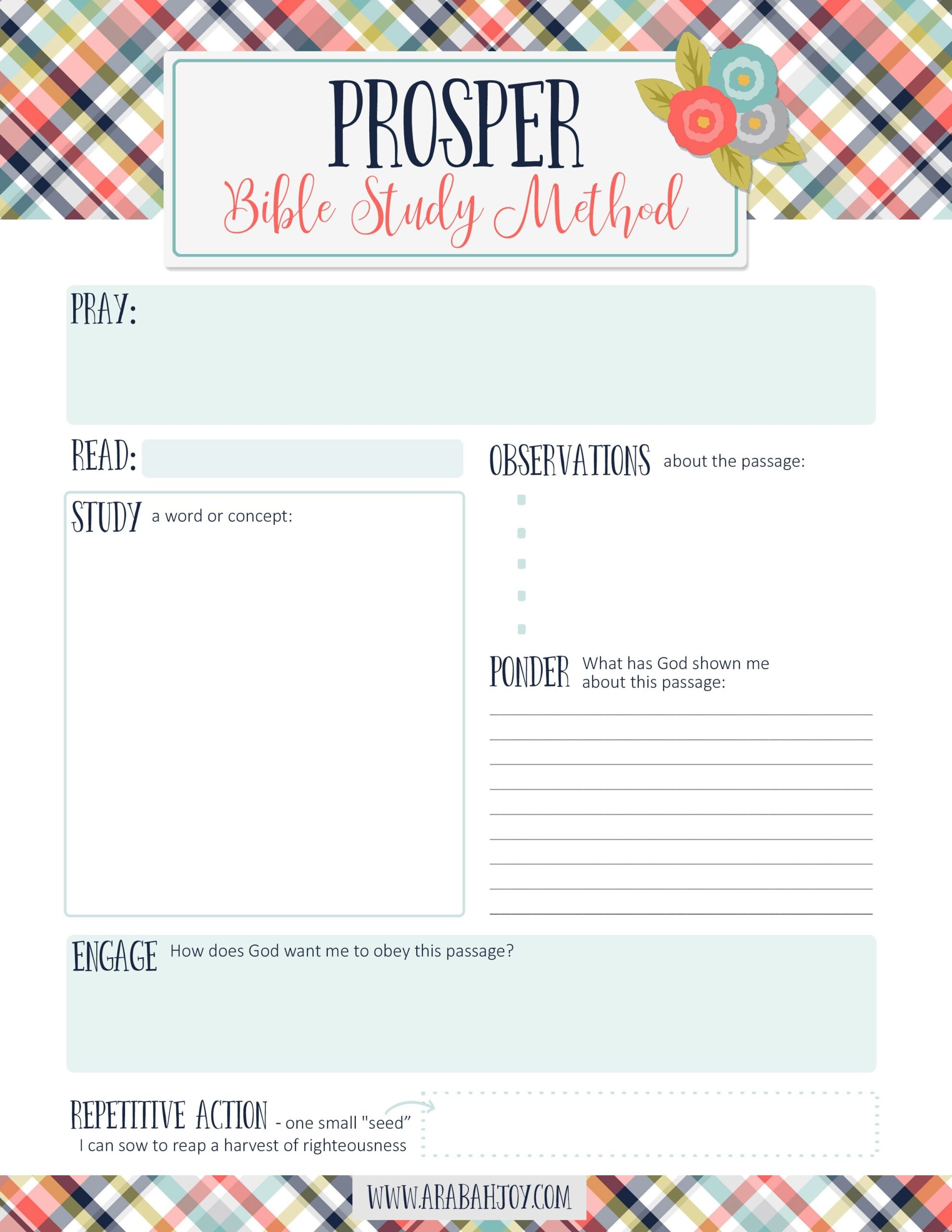 PROSPER Bible Study Printable Arabah