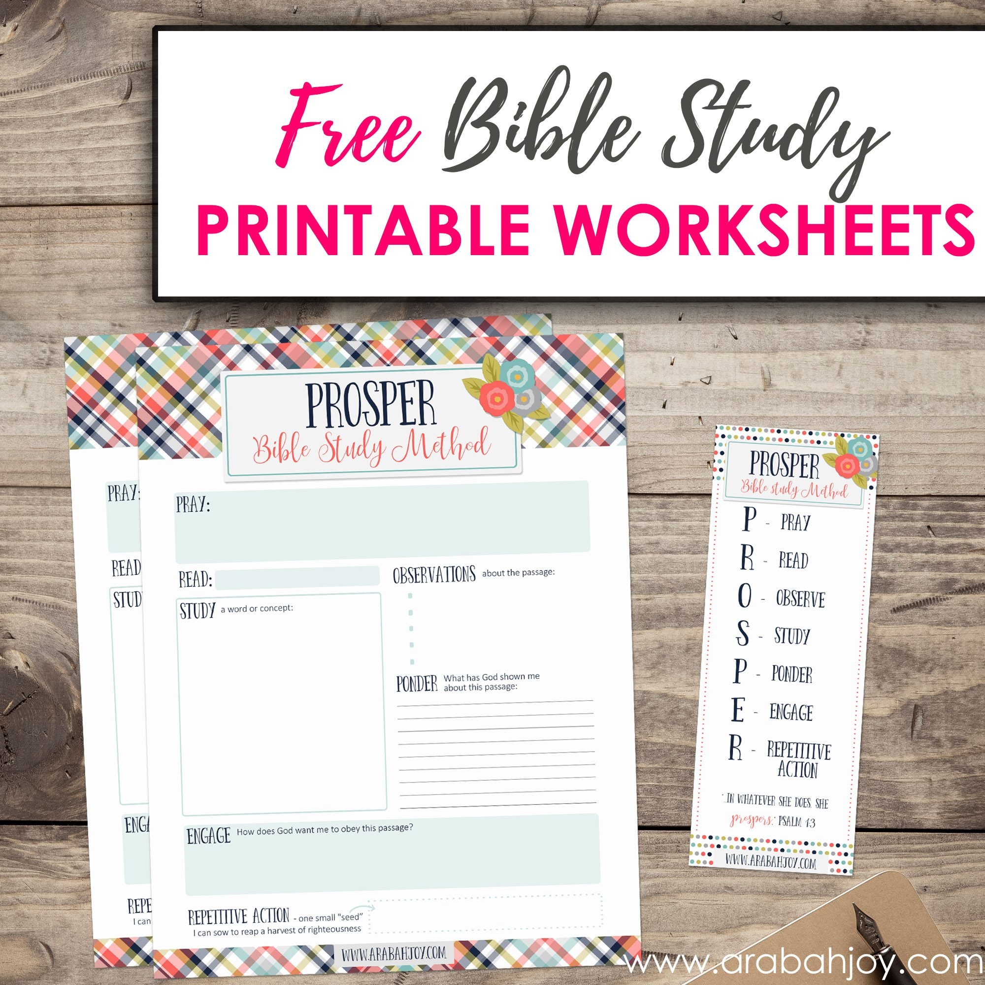 prosper square free printable bible study method arabah