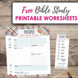 PROSPER Square FREE Printable Bible Study Method Arabah