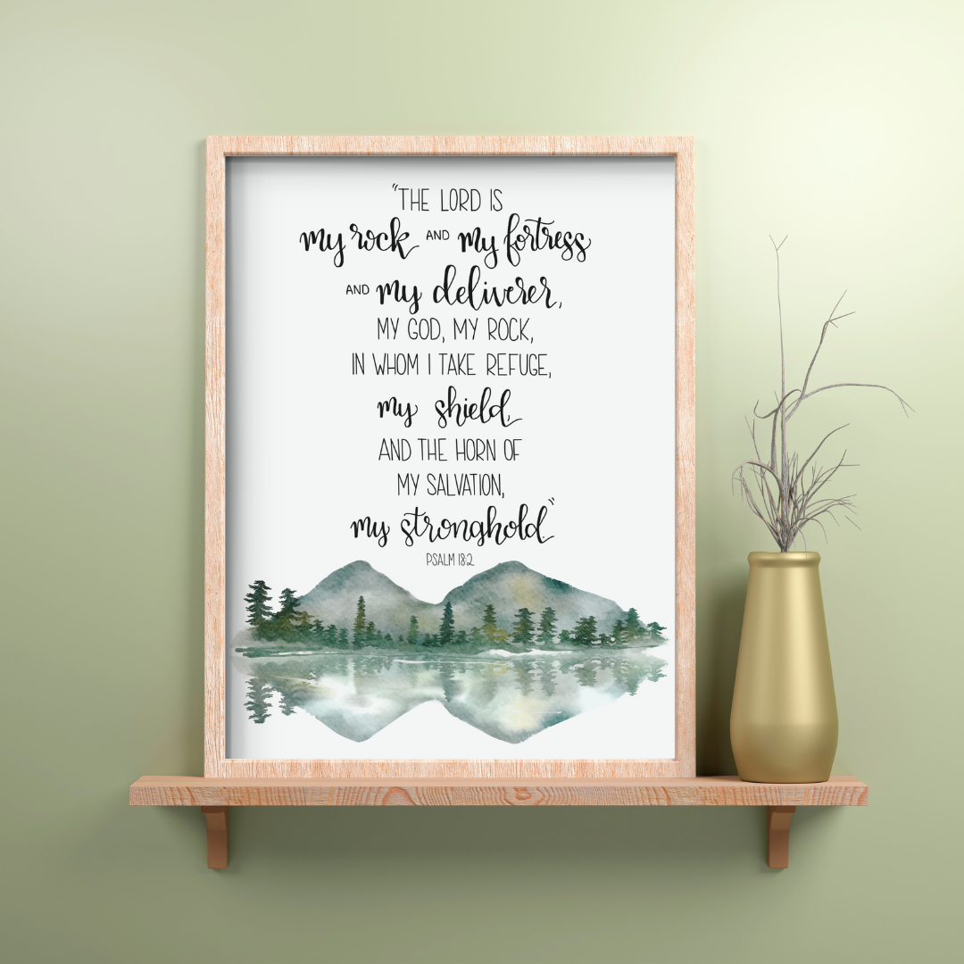 Psalm 18 2 ESV Hand Drawn Bible Verse Print Christian Marketplace Shop Christian Gifts Be Encouraged With God s Word