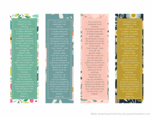 Psalm 23 Printable Bookmarks Out Upon The Waters