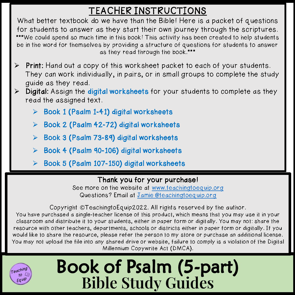 Psalm Bible Study Questions Worksheets Classful