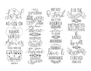 Psalms Color Your Own Bookmarks Set 1 Bible Journaling Scripture Digital Printable Christian Illustrated Faith Coloring INSTANT DOWNLOAD Etsy