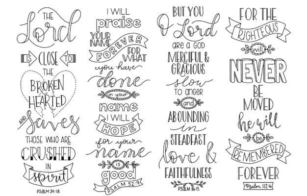 Psalms Color Your Own Bookmarks Set 1 Bible Journaling Scripture Digital Printable Christian Illustrated Faith Coloring INSTANT DOWNLOAD Etsy