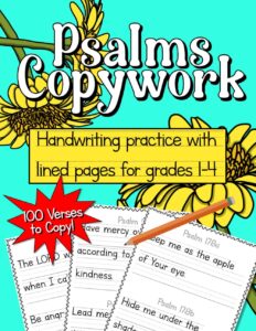 Psalms Copywork For Grades 1 4 100 Verses To Copy On Handwriting Lines For Penmanship And Writing Skills Pranger Sharayah Amazon au Books