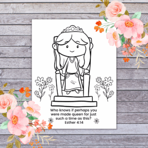 queen esther coloring page free printable