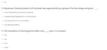 Quiz Worksheet History Of The King James Bible Study
