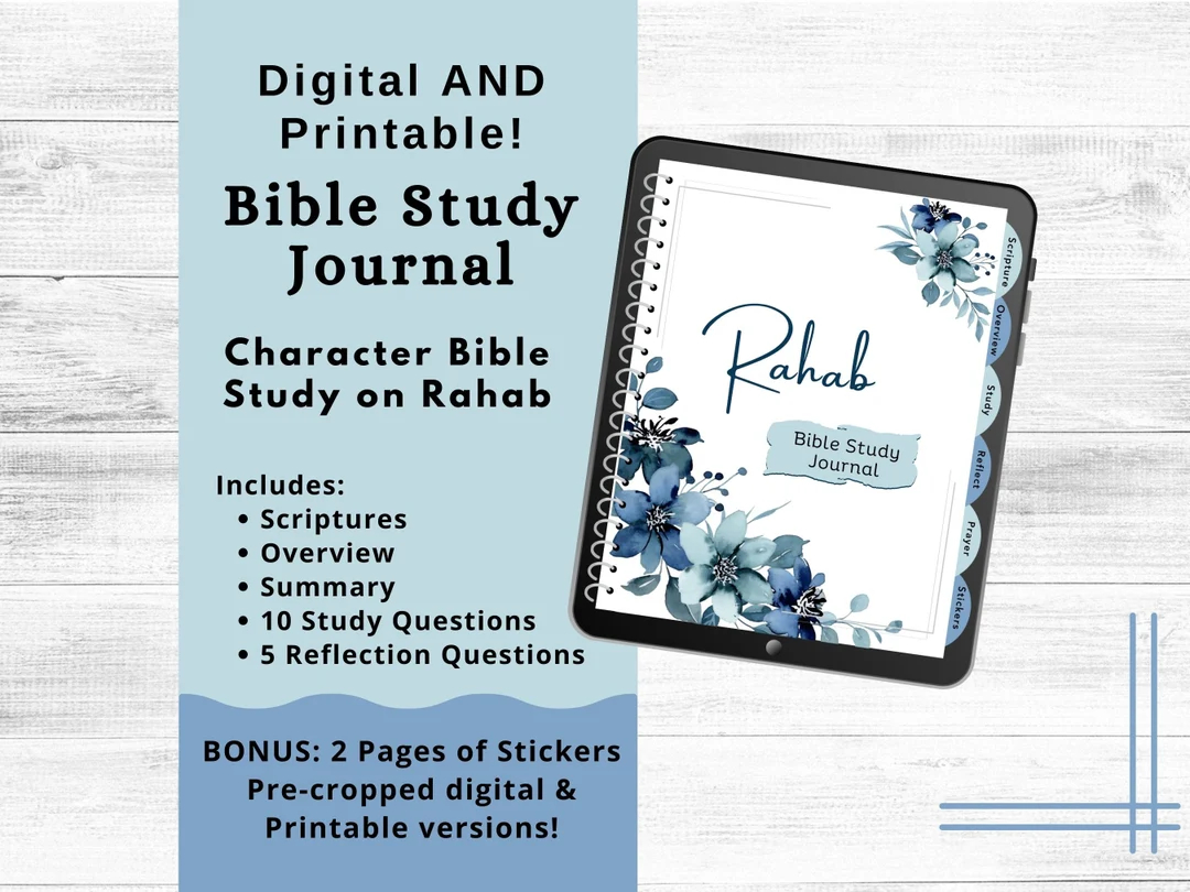 Rahab Digital Bible Study Digital Bible Journal Character Study Printable Bible Study Journal Bible Study Printable Etsy