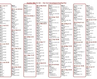 Read The Bible For Life One Year Chronological Reading Plan