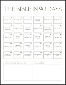 Read The Bible In 90 Days Checklist Plan Etsy