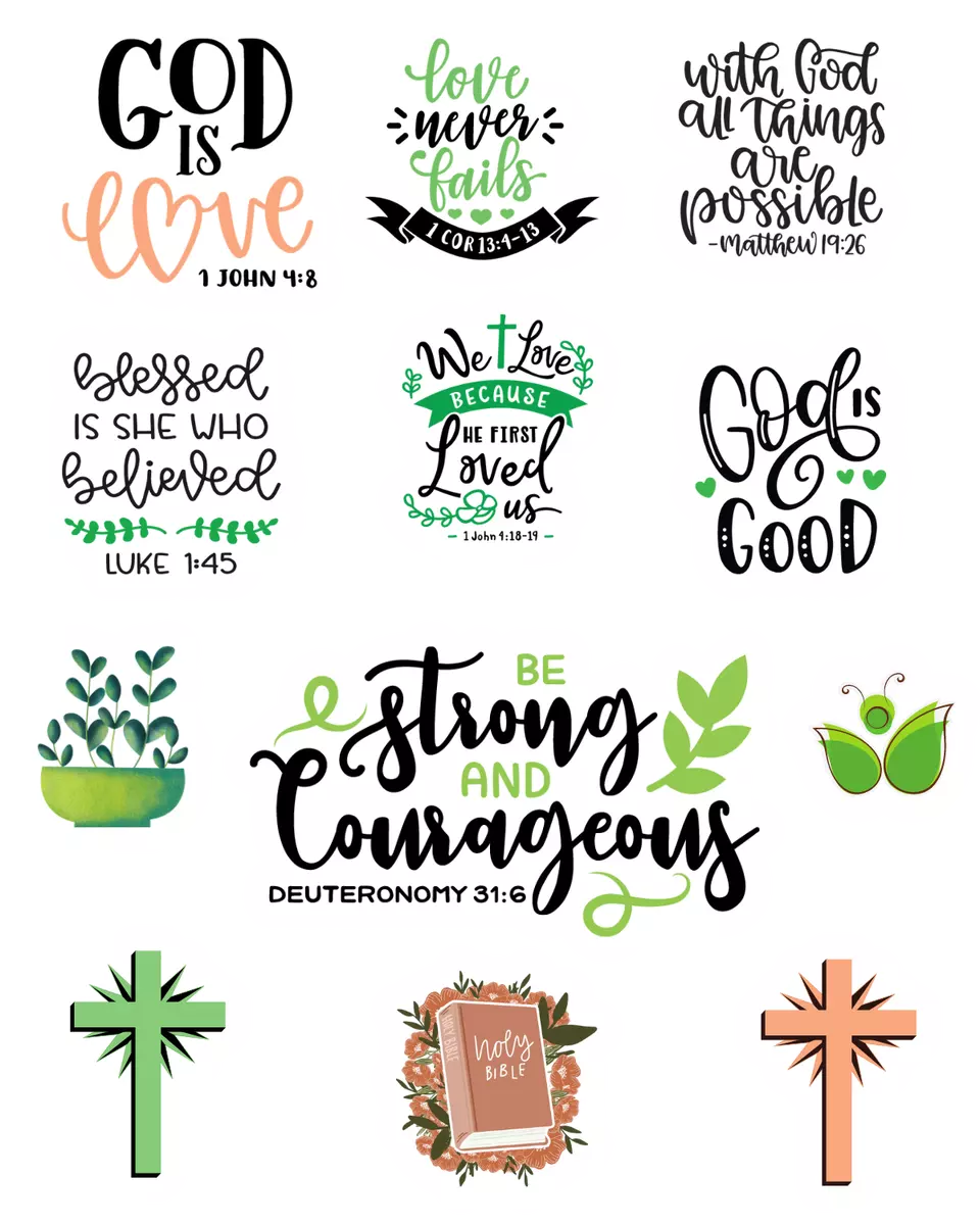 Religious Bible Verse Stickers 200Pcs Inspirational Jesus Faith Worksheets Library