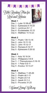 Rest And Release Resources Week 2 Women Living Well
