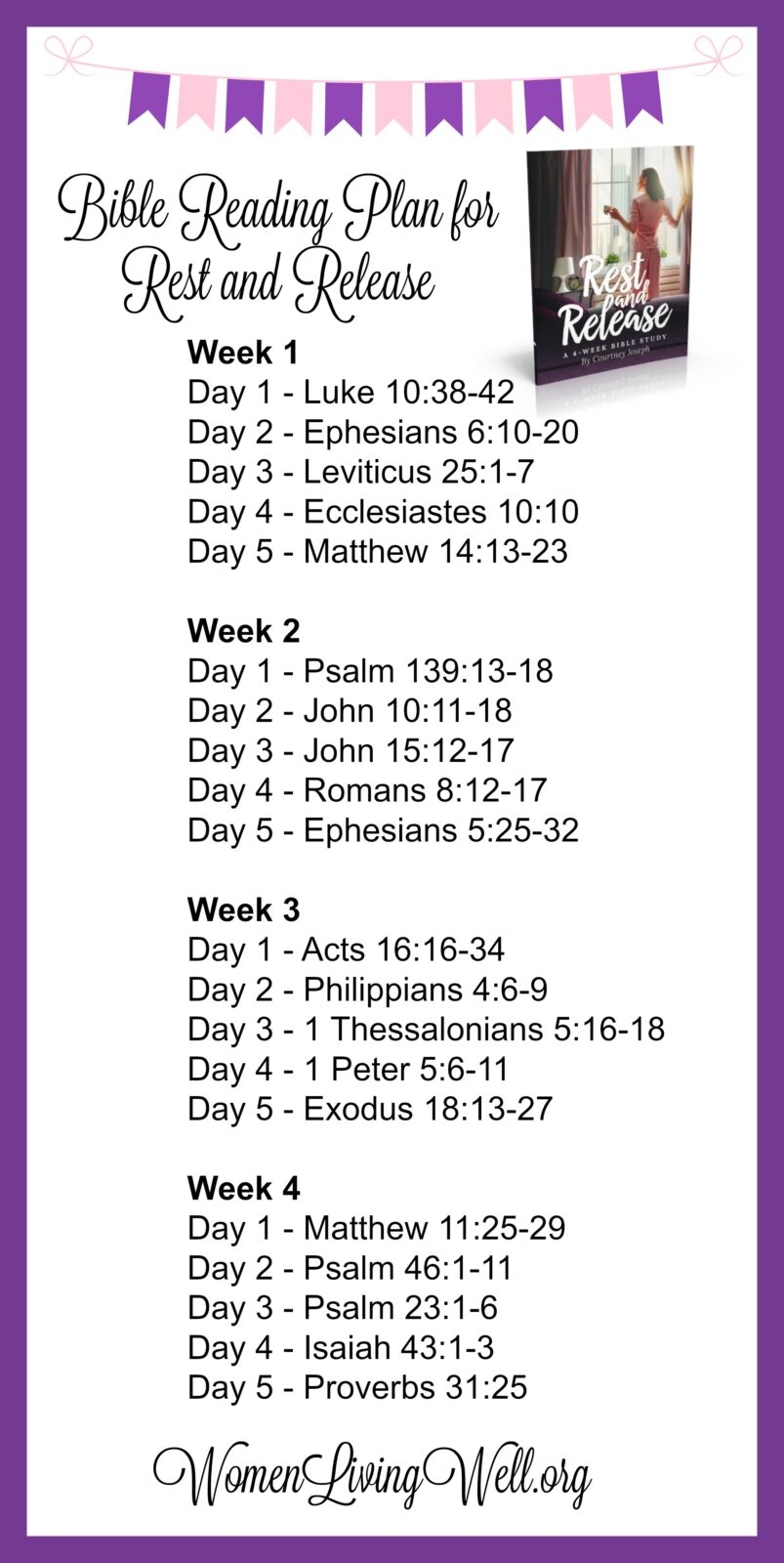 Rest And Release Resources Week 2 Women Living Well