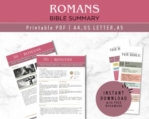 Romans Bible Study Printable Cheat Sheet Bible Summary