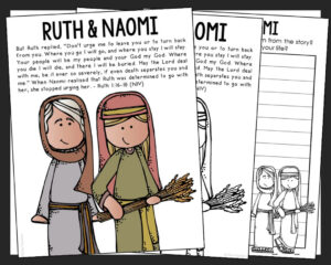 ruth and naomi bible story coloring page activity sunday school lesson plan bible study unit for kids old testament for kids etsy