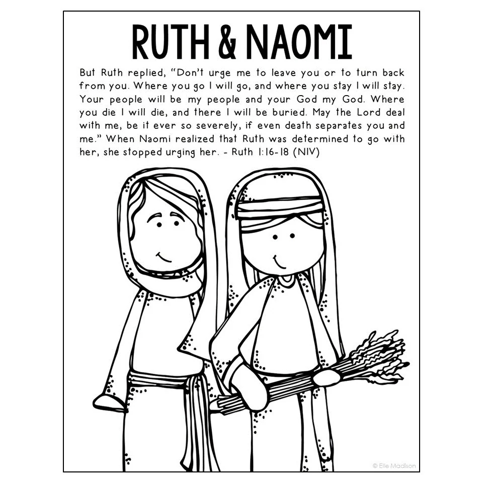 RUTH And NAOMI Bible Story Coloring Page Activity Sunday School Lesson Plan Bible Study Unit For Kids Old Testament For Kids Etsy