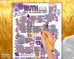 Ruth Bible Scavenger Hunt Old Testament Bible Trivia Printable Book Of Ruth Naomi Boaz Lineage Of Jesus Bible Study Bible Questions Etsy