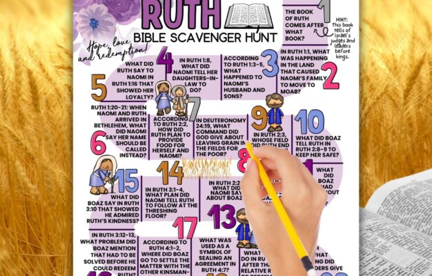 Ruth Bible Scavenger Hunt Old Testament Bible Trivia Printable Book Of Ruth Naomi Boaz Lineage Of Jesus Bible Study Bible Questions Etsy