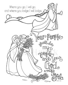 Ruth Coloring Page In Two Sizes 8 5X11 Bible Journaling