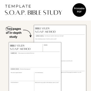S O A P Bible Study Template Worksheets Scripture Study Worksheets Bible Study Tool Bible Study Worksheet In depth Study Small Group Etsy