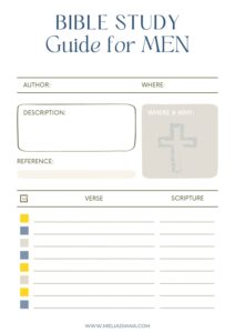 S O A P Note Bible Study Sheets For MEN